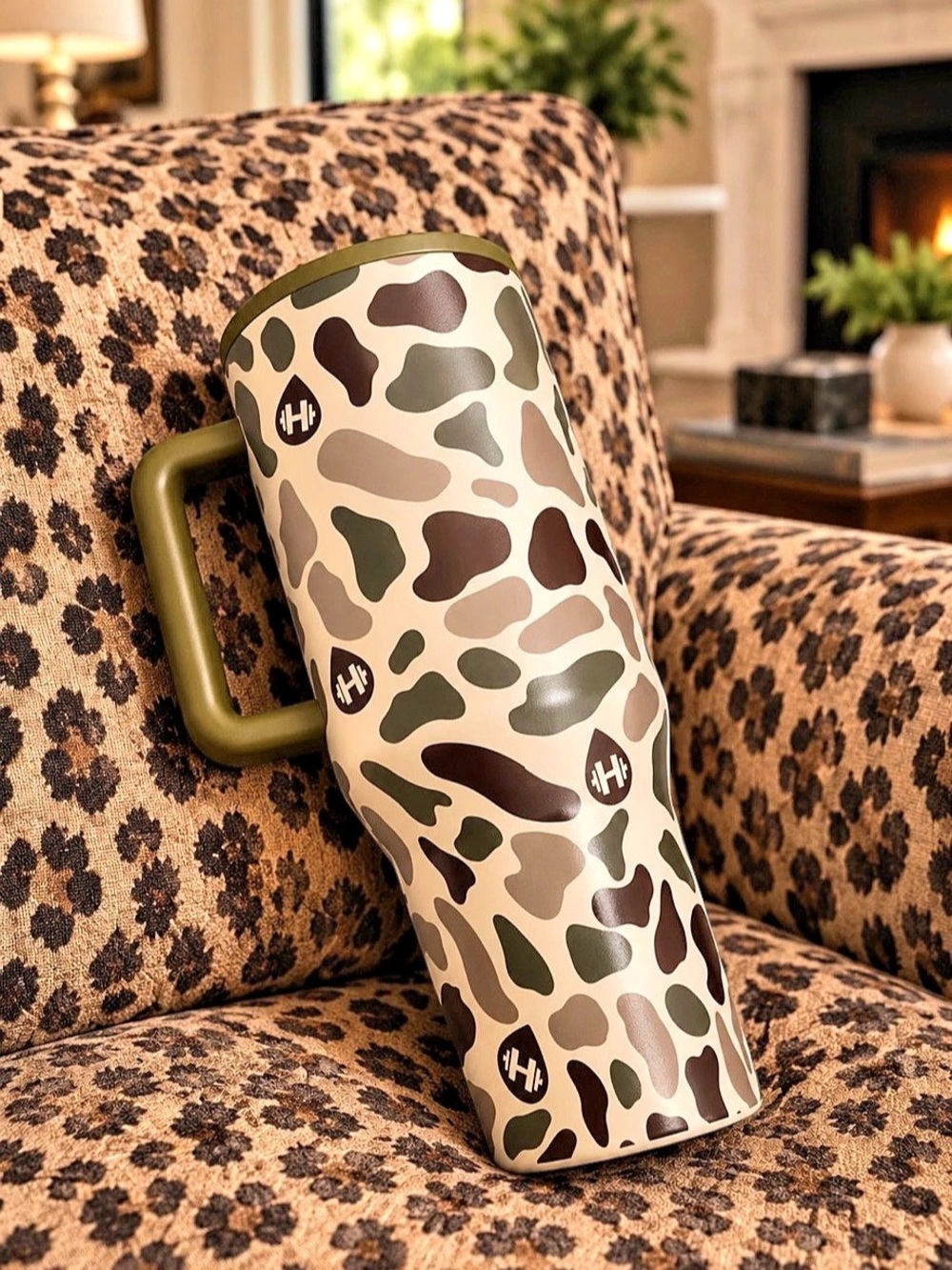 Happy Plugs Portable Speaker Animal Print in Green & Brown Like New